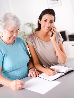 Woman with elderly woman Woman with elderly woman